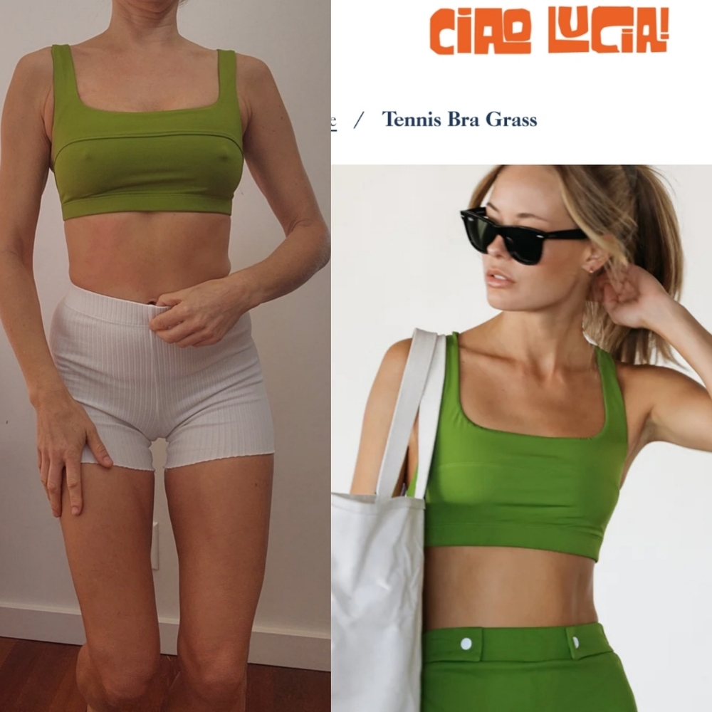 Ciao Lucia Pistachio Green tennis bra top lined S